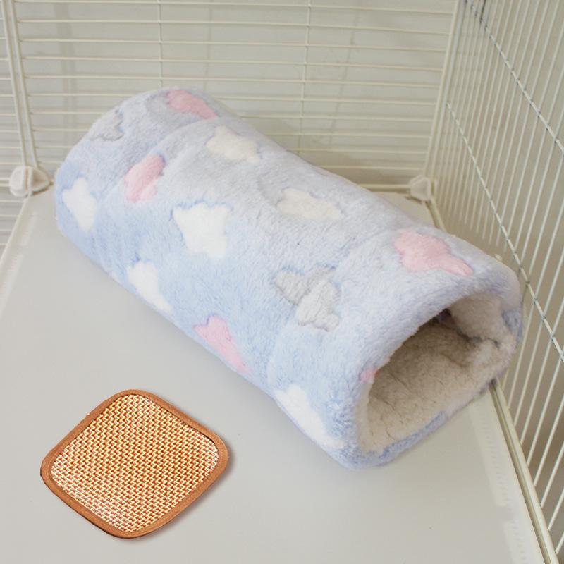 Small Pet Fleece Tunnel & Hammock: Hamster, Rat, Sugar Glider, Guinea Pig Hideout & Bed