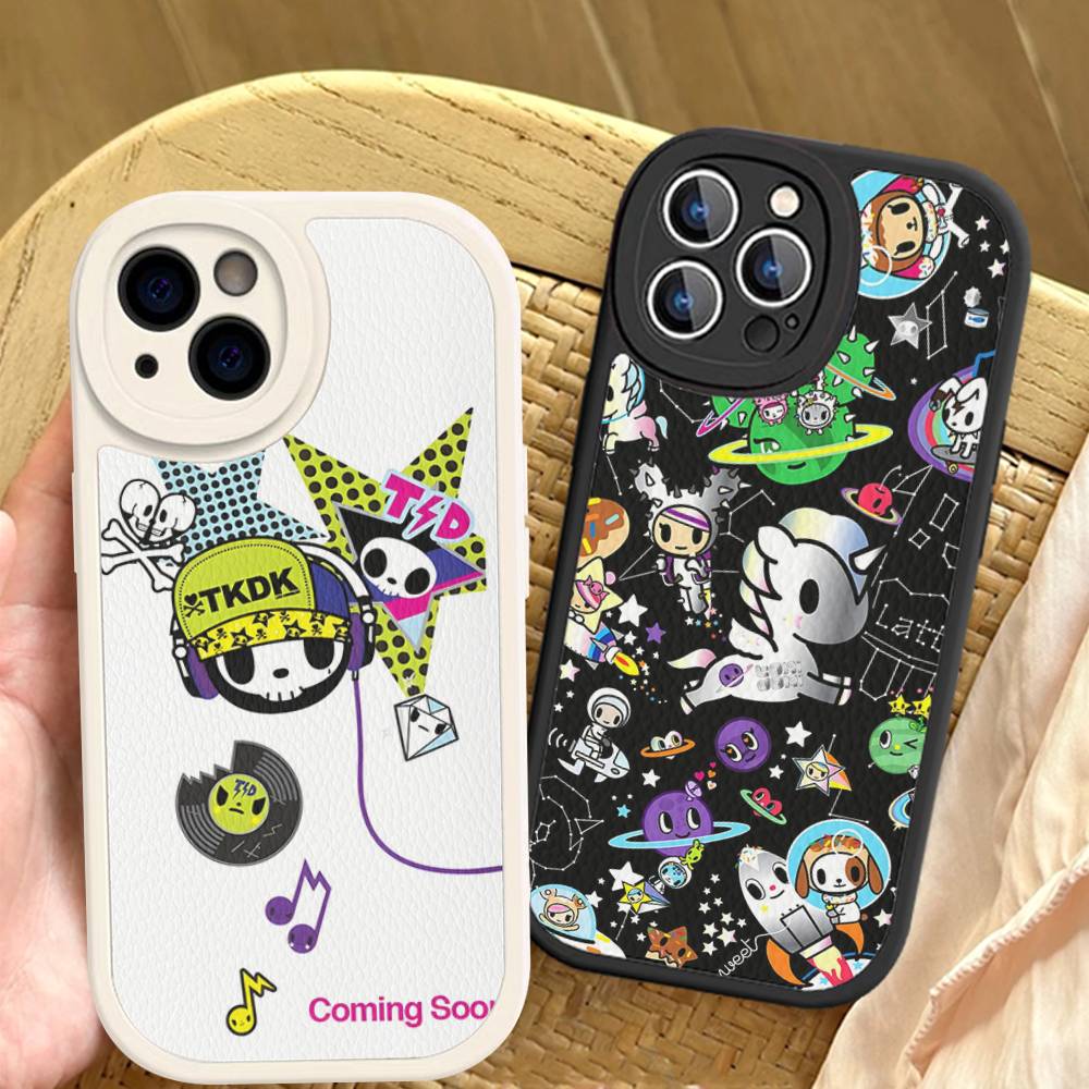 Japan Tokidoki Phone Case For IPhone 16 15 14 13 Pro Max 11 12 Plus Leather Silicone Cover