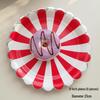 Red Stripe Gold Trim Party Tableware Set: Plates, Cups, Napkins