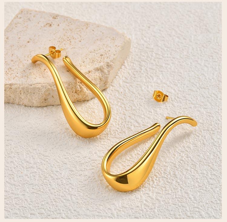 Unique Stainless Steel Stud Earring for Women, 18K Gold Color Plated Geometric Statement Earring Jewelry Wholesale