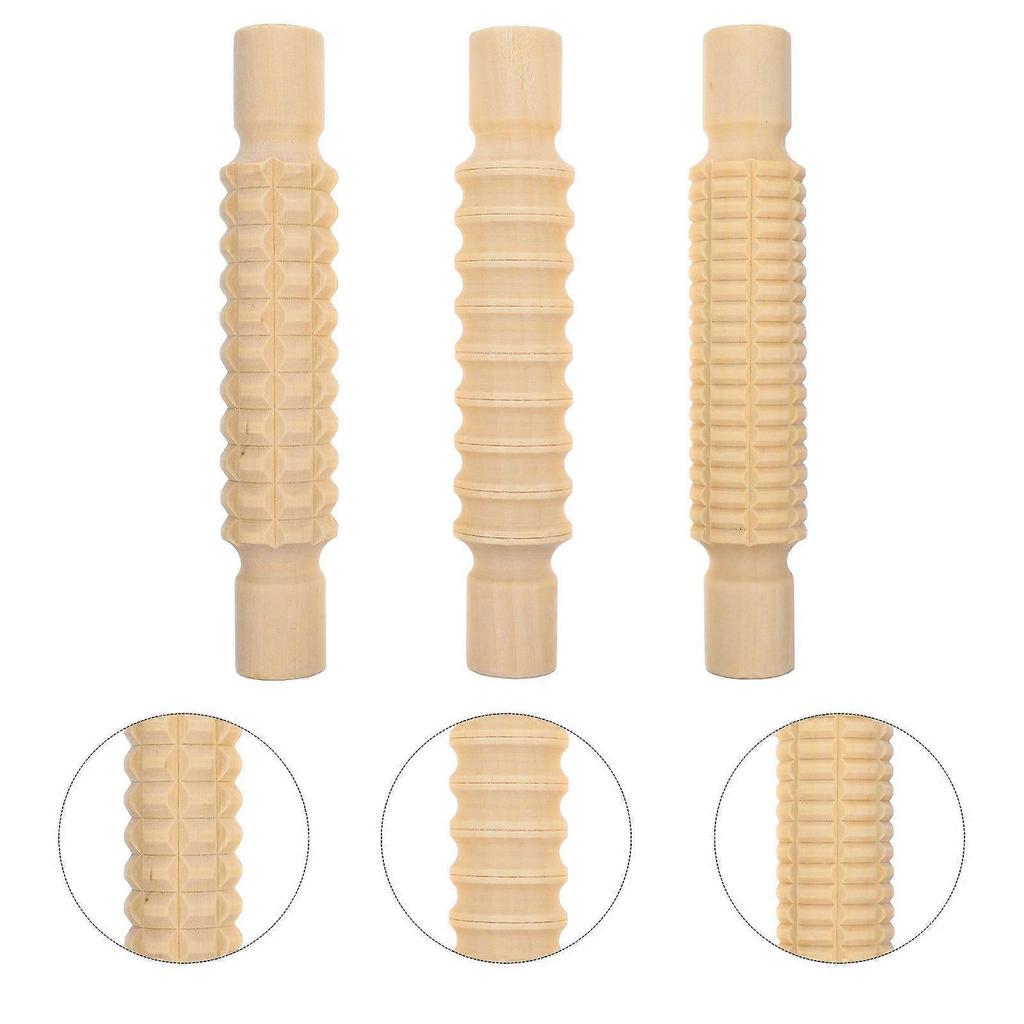 Handmade Wooden Rolling Pin For Dough And Clay Projects With Smooth Edges 3Pcs