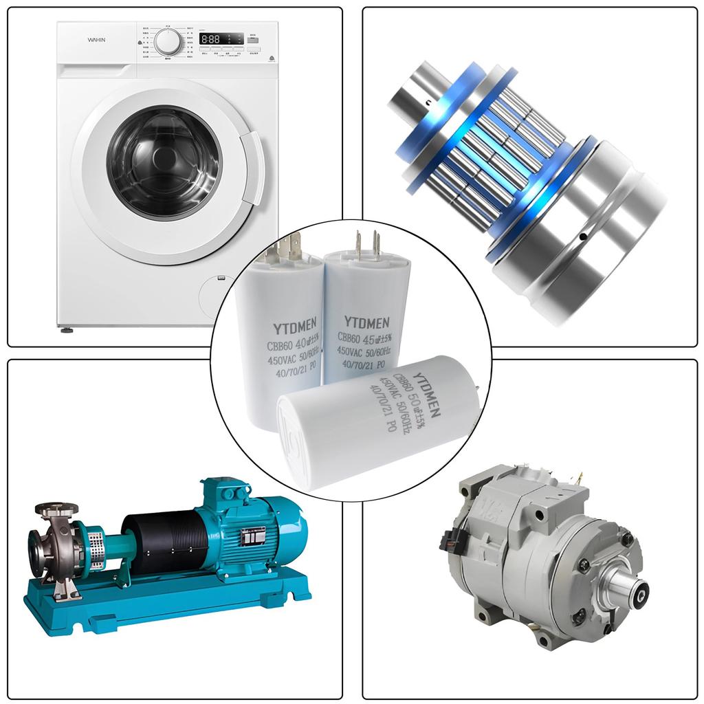 CBB60 Starting Capacitor Dual Insert Motor 4pin AC 450V Replacement Motor Run Capacitors 4UF 5UF 6UF 8UF 12UF 16UF 20UF 60UF