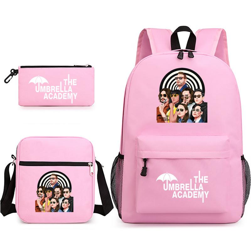 School Season Theumbrellaacademy School Bag 3-Piece Pencil Case + Shoulder Bag + Backpack
