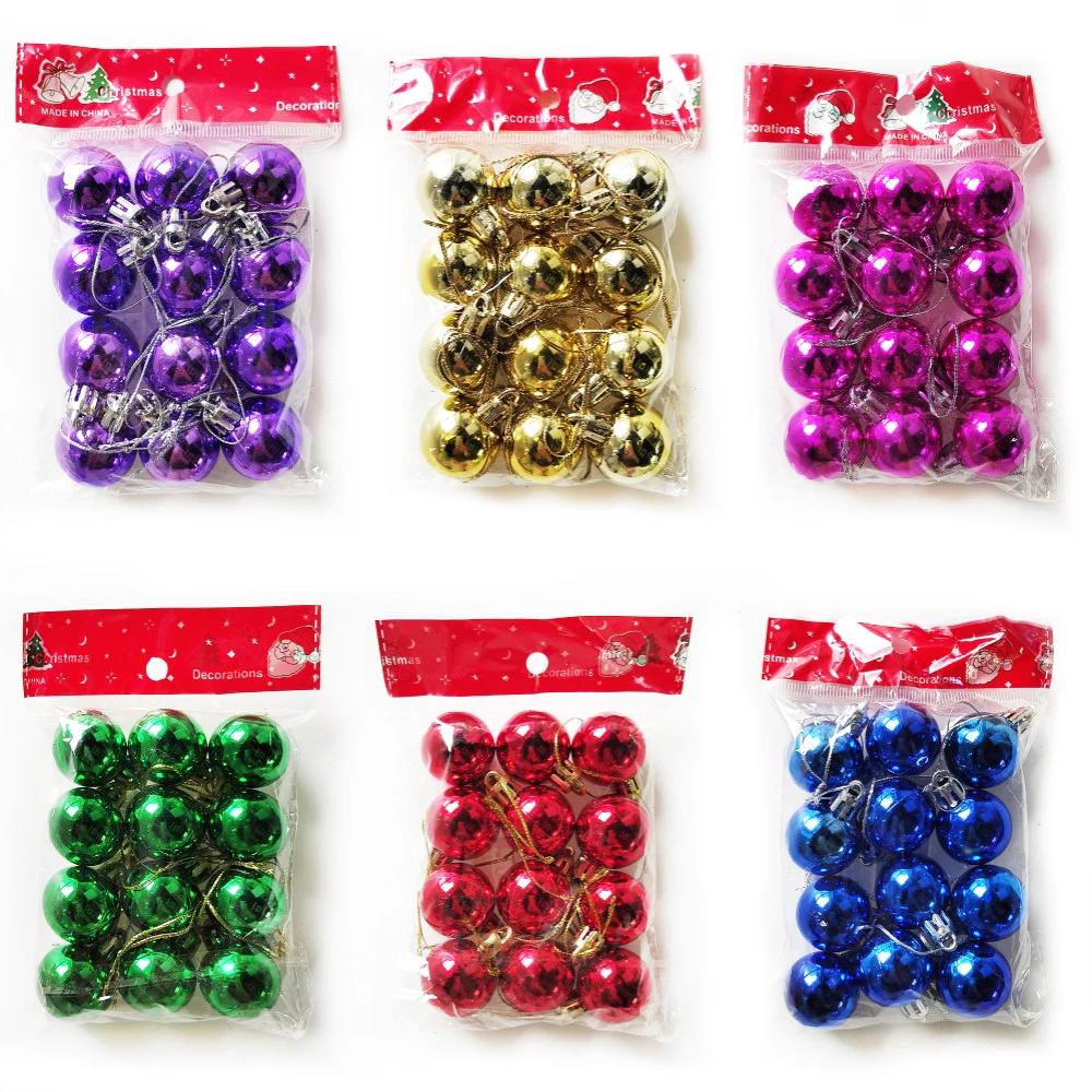 11Pcs Mini Christmas Balls Christmas Tree Hanging Ornament Plastic Red Green Gold Ball Pendant Christmas Decoration 1116 Navidad