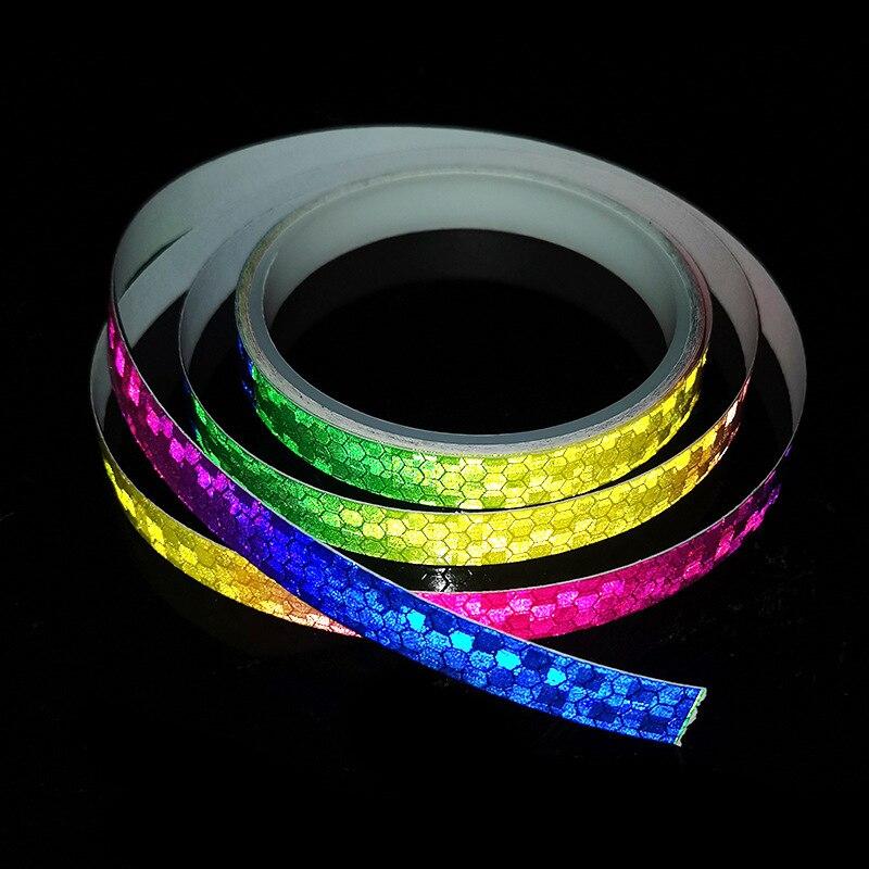 1cm*8m Reflektierendes Band Fluoreszierende MTB Fahrradaufkleber Fahrradstreifen für Helm & Motorradroller Fahrradsicherheitszubehör