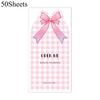 50Sheets/Bag Glossy Bow Sealing Stickers, "Open Me" English Text, Single-Use Paper Labels For Package Sealing, Gift Decoration,