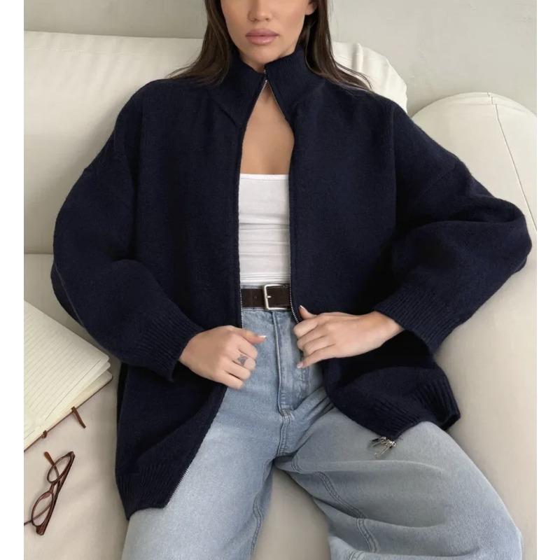 TIFICY Women's Fashion Casual Fall Winter Solid Color Print Long Sleeve High Neck Tops Women's Clothing Woolen Knitwear Sweaters