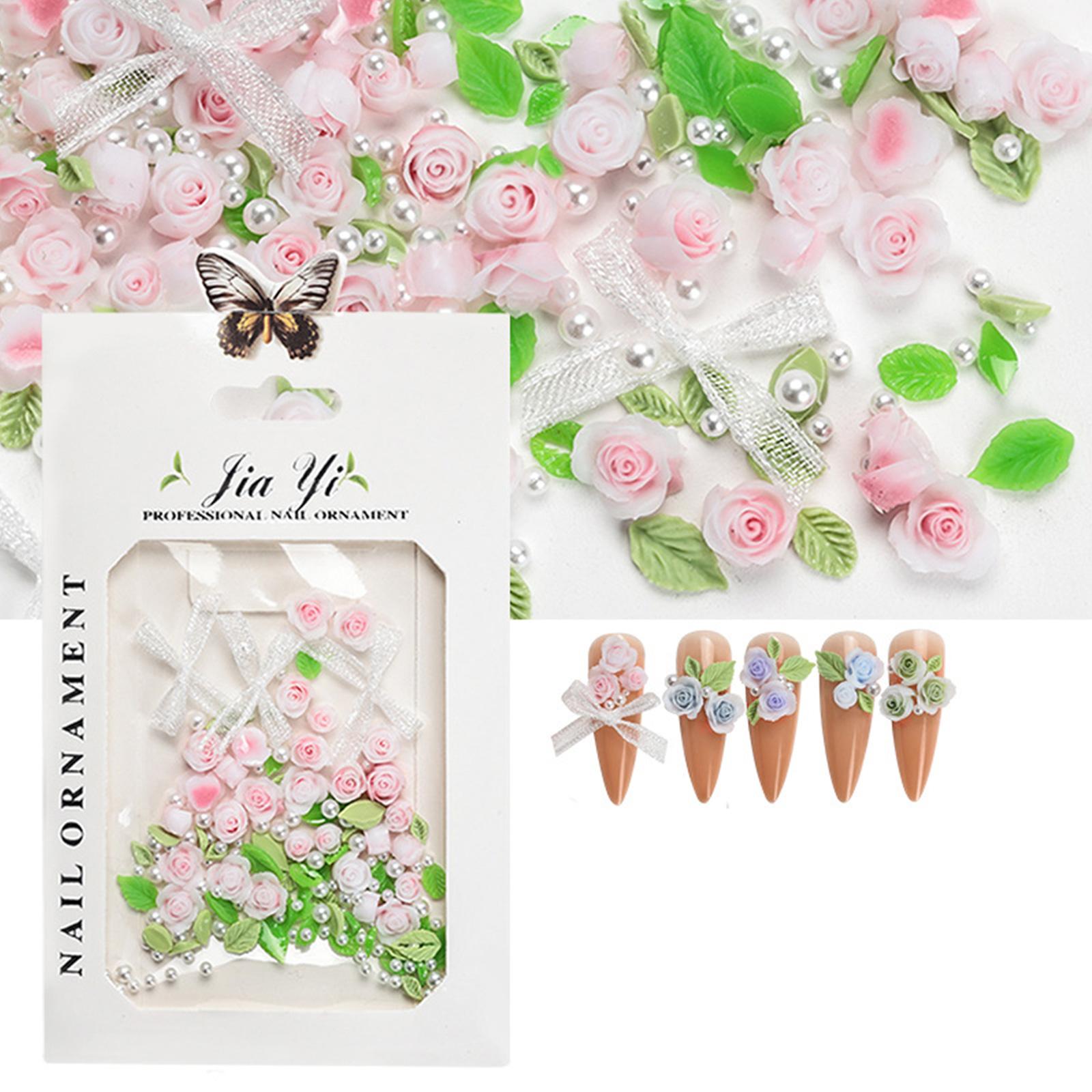 

3D Цветочные Подвески для ногтей Круглые жемчужины Розовые Подвески для ногтей Смоляные Маникюрные Принадлежности Украшения для ногтей для женщин 1