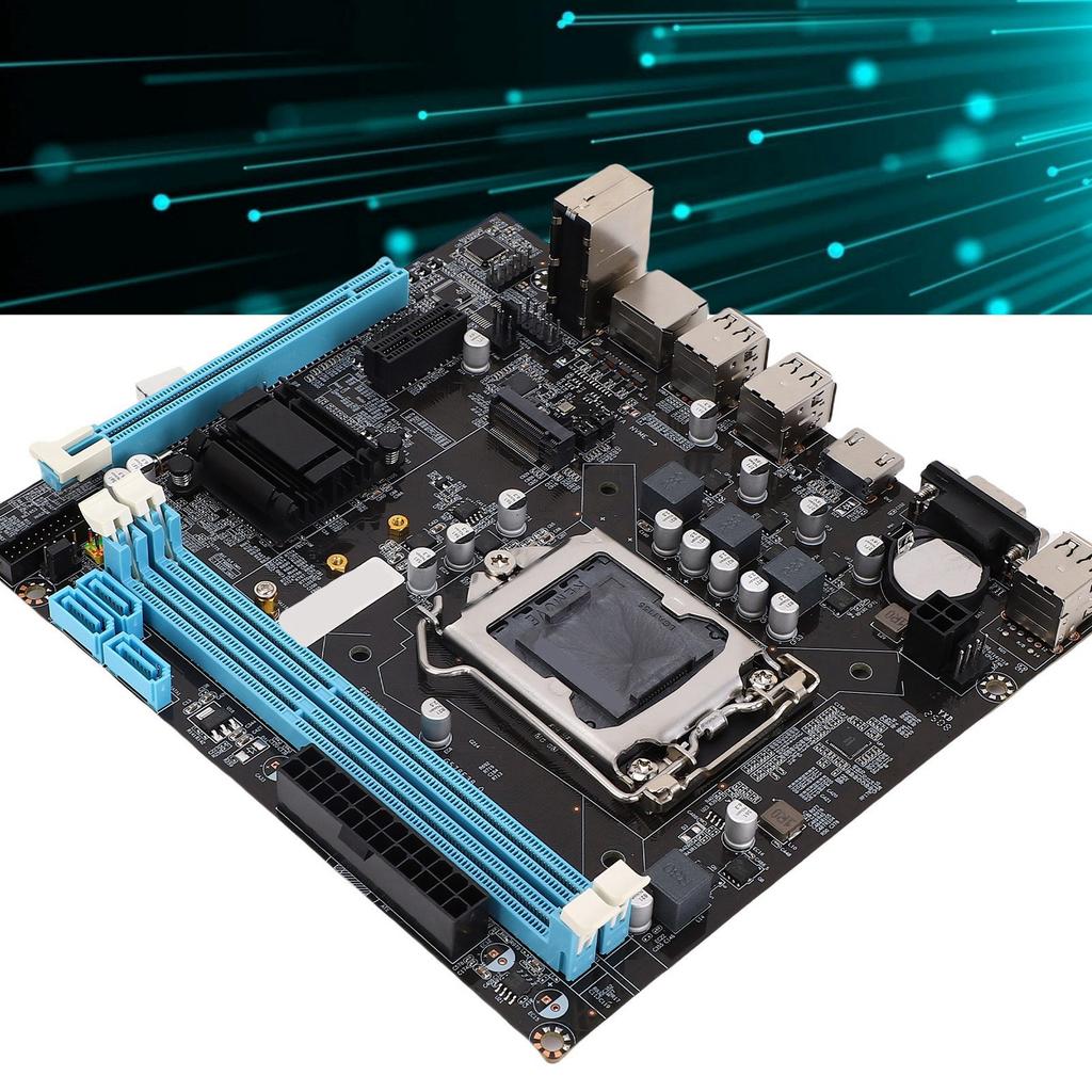 Desktop Motherboard H61 6 USB2.0 DDR3 M.2 NVMe NGFF 100Mbps LAN Micro ATX Motherboard for LGA1155 Socket I3 I5 I7