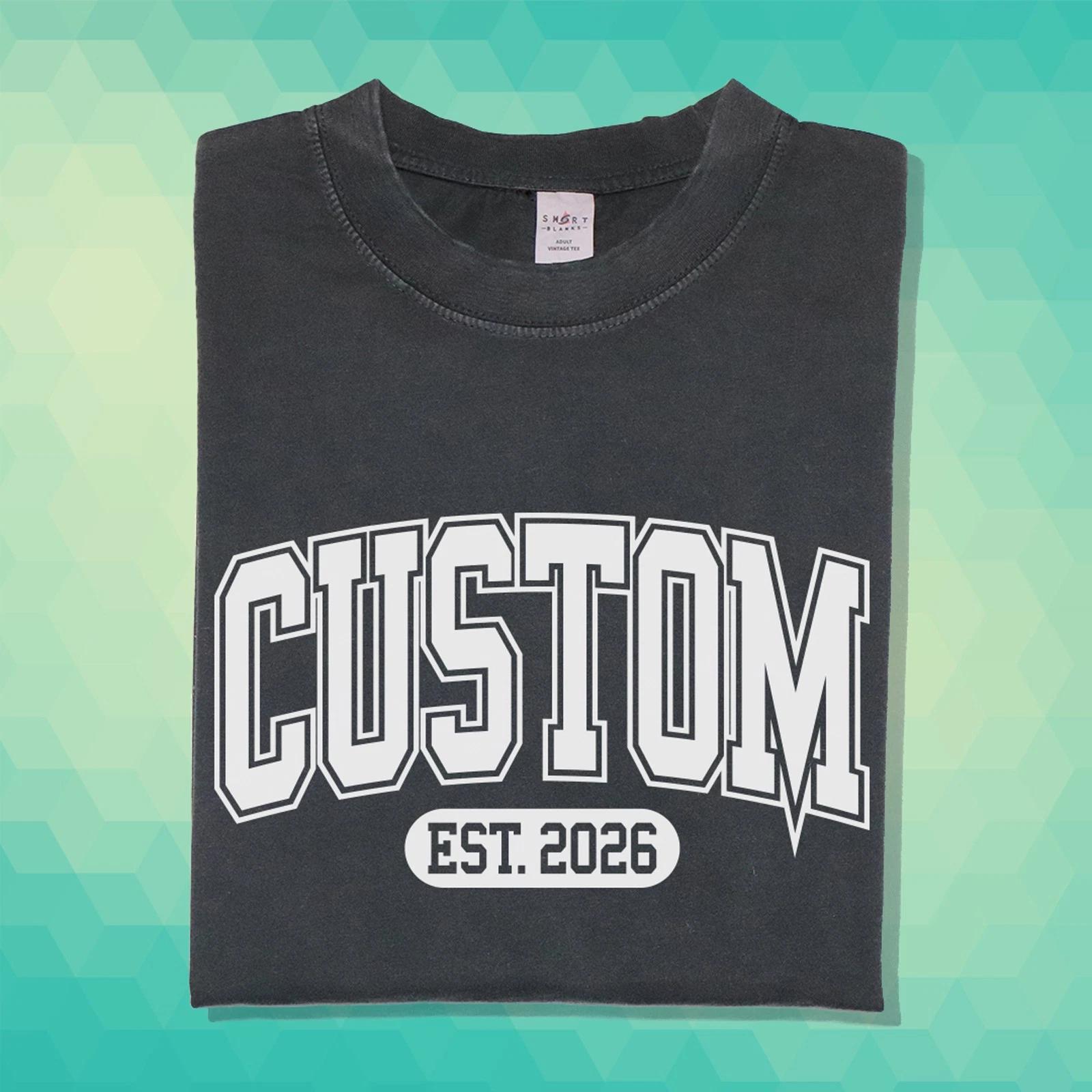 Custom Varsity Font Shirt College Text Gift For favorite University Brand Tee S