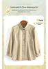 Spring & Summer Stylish Lapel Long Sleeve Shirt for Middle-Aged & Elderly Women - Age-Reducing Solid Color Loose Top