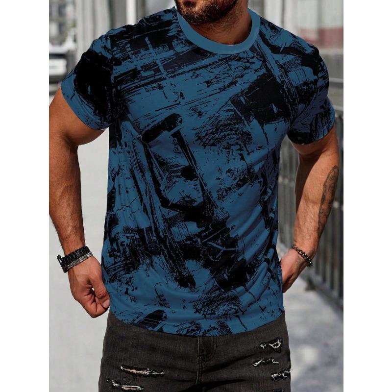 Men's T-shirt Short Sleeve Print T-shirt Loose Summer Fashion Casual Print Tees Top Men's Clothing Oversized Outdoor Pullover