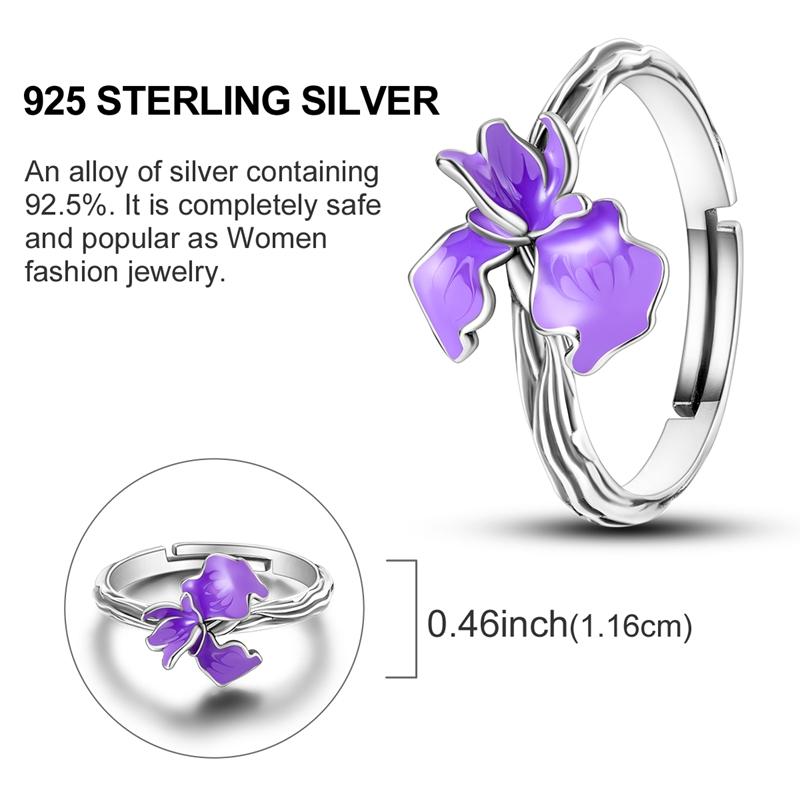 Rings Sales 925 Silver Love Heart Sun Moon Star Iris Adjustable Rings For Women Wedding Birthday Party Jewelry Gift