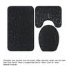 1 Set Cobblestone Pattern Toilet Lid Cover Super Soft Polyester Foldable Anti-skid Bath Mat for Home