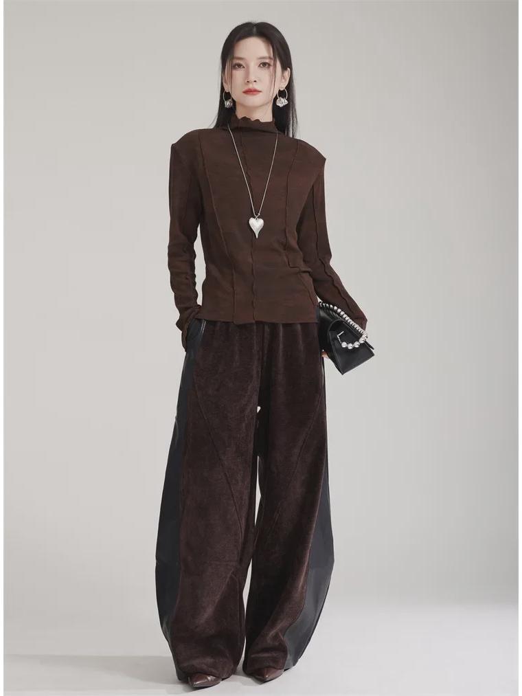 Maillard Women's Wide-Leg Velvet-Lined Sports Sweatpants for Autumn/Winter