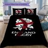 England Rugby Pattern Bedding,Quilt Set Quilt Cover Pillowcase Home Birthday Gift (1*duvet Cover+2*pillowcase,without core)ZSJT0917035