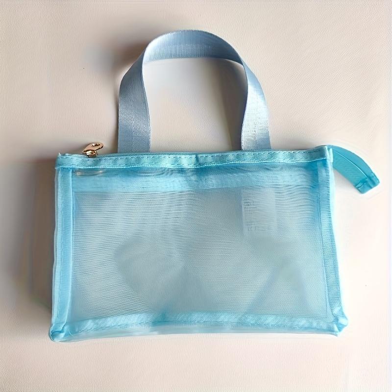 

3-Layer Mesh Makeup Bag, Large Capacity Transparent Travel Toiletry Organizer for Lipsticks