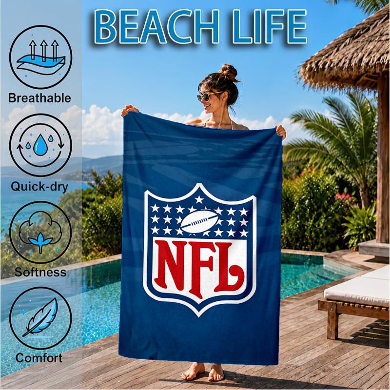 NFL Team Collection Beach Towel, Microfiber Beach Towel, Perfect For Pool, Beach, Travel, Home Decor Beach Party Fan Gifts