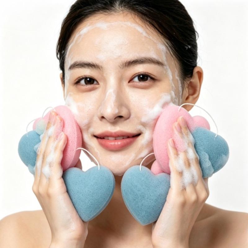7Pcs Natural Konjac Facial Cleansing Sponge Soft Face Wash Puff Natural Fiber Exfoliator for Daily Facial Skin Cleansing