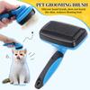 Self cleaning Pet Slicker Brush Plastic12cmWide One Button Hair Release for Dog Cat Shedding Floating Fur Home Grooming Supplies