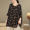Mânecă scurtă Oversized vintage Floral Casual Tricou largi Topuri Tricou de vară pentru femei