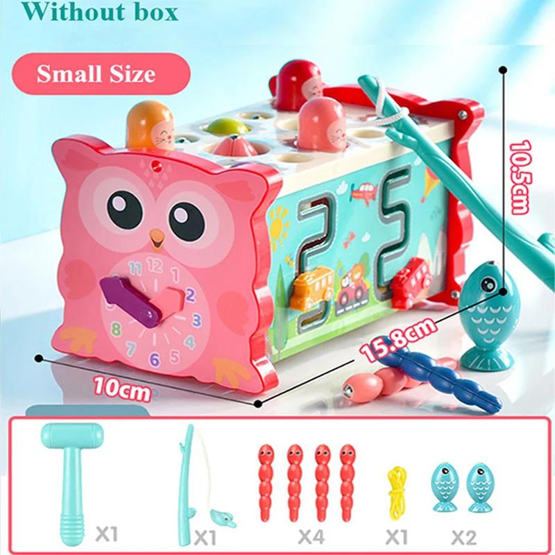 Non-Toxic 8In1 Whack-A-Mole Fishing Game Hammering Toys Montessori Fine Motor Skill Toddler Activities Baby Early Learning Educational Toy