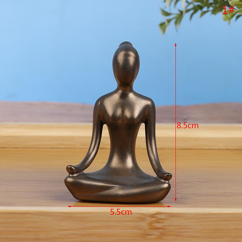 1pc Creative Meditation Yoga Pose Statue Figurine Ornaments Yoga Figure Decor Ornament Home Studio Decor