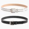 Rocker Fashion Adjustable Women's Belt With Metal Rivets Detail Soft PU Leather Strap For Multiple Occasion