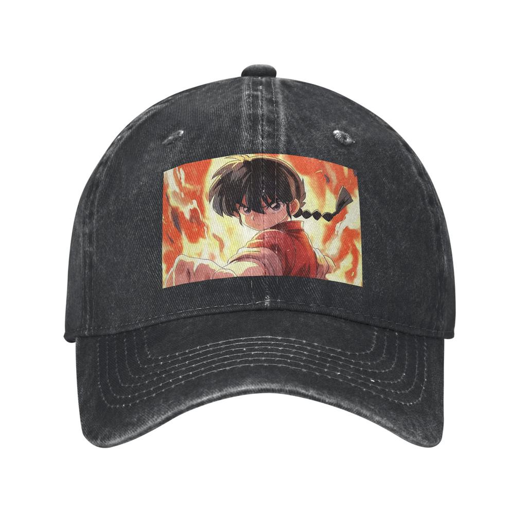 Ranma ? Saotome Pig Girls Washed Denim Cap Casual Baseball Caps Adjustable Hat Summer Unisex Baseball Hats