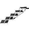 Foldable Aluminum Dog Ramp with 5 Steps, Non-slip Surface and Soft Foam Handle, Sturdy Ramp for Car, High Bed and Truck, Load Capacity up to 110 kg