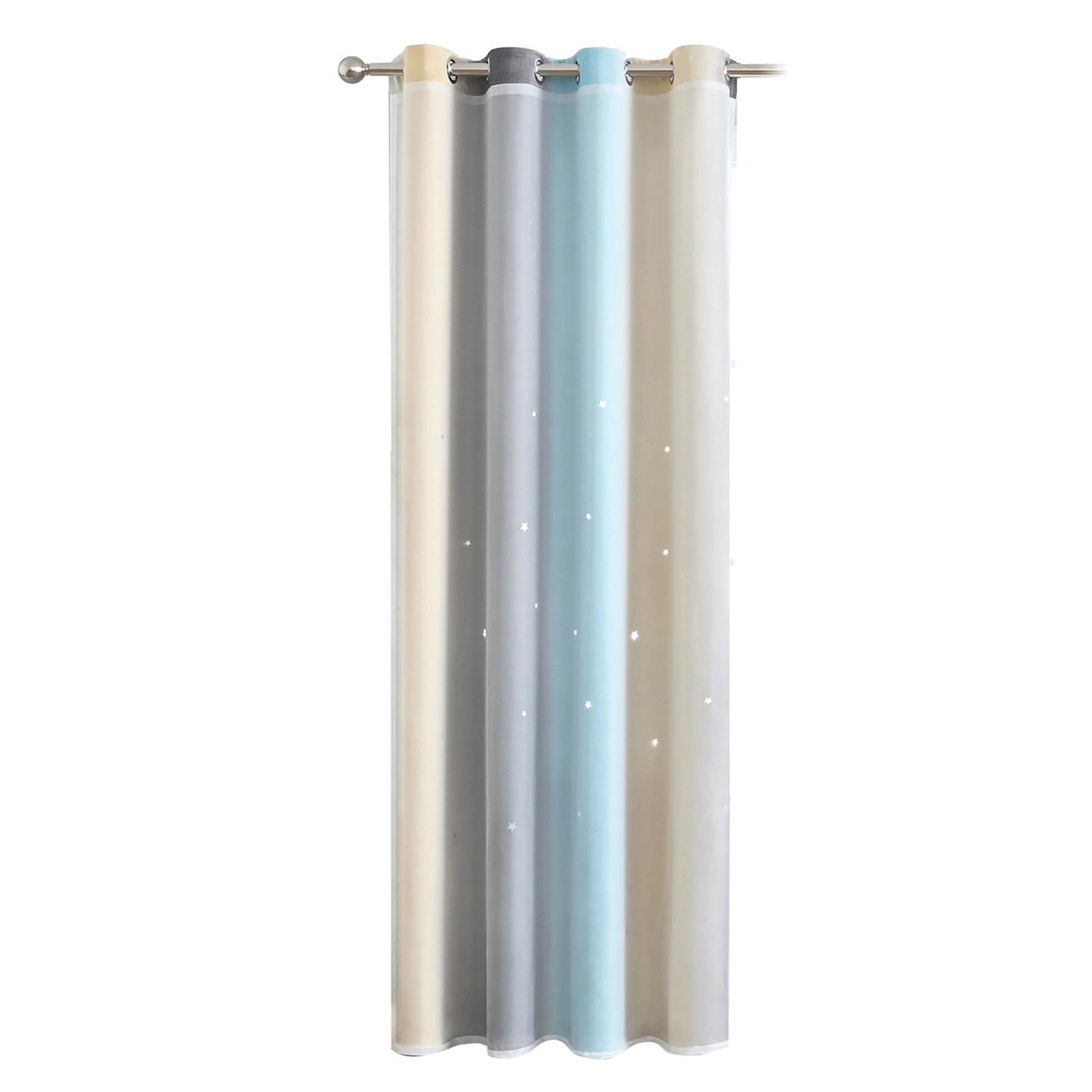 

1 шт., занавеска с простым градиентом, ажурный звездный узор, двухслойная затемненная спальня, гостиная 134cm * 160cm бежевый