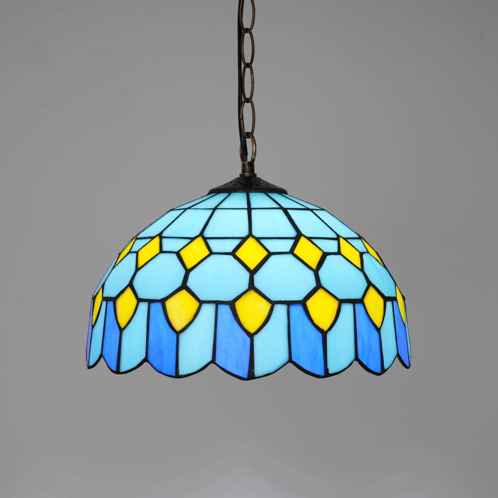 

Retro Modern Style Colorful Glass Chandelier Mediterranean Pendant Light For Bar Bedroom Balcony Creative Decor синий