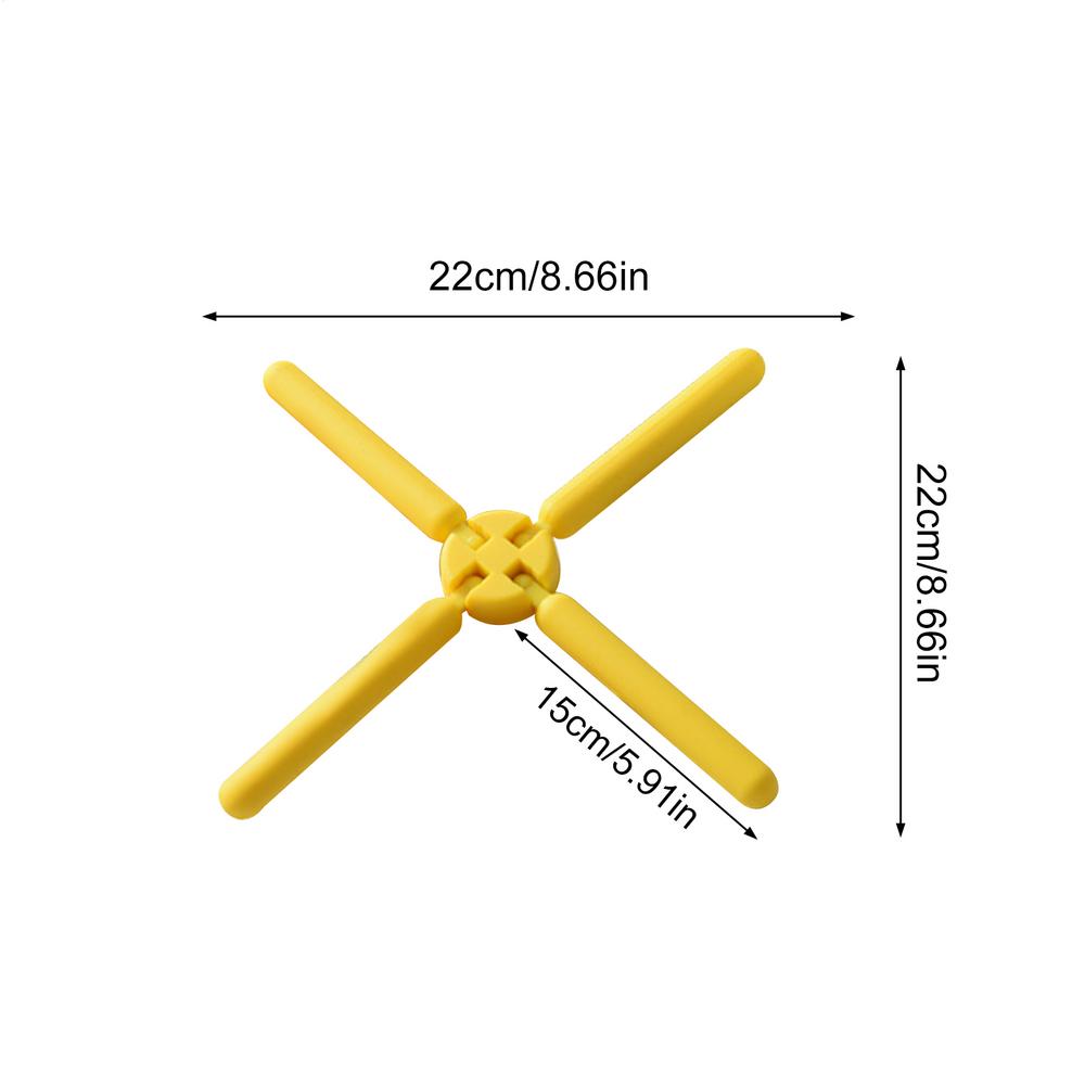 

Silicone Trivet Heat-Resistant Cross Pan Holder Folding Pot Trivet for Kitchen Countertop Dining Table Hot Dishes Food Cooking жёлтый