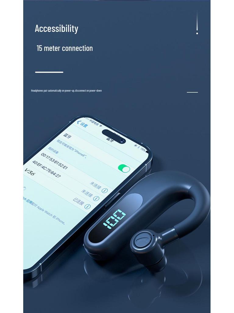New Wireless Bluetooth Over-Ear Headset with Digital Display, Long Battery Life, and Large Standby Capacity