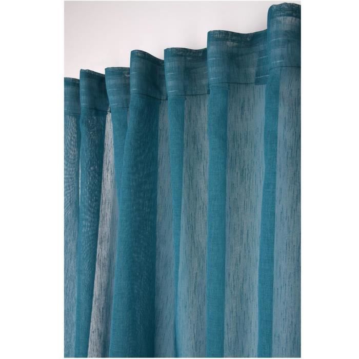 Voilage - Derbie - Uni Canard - 140 x 260 cm - 100% Polyester - Galon Fronceur