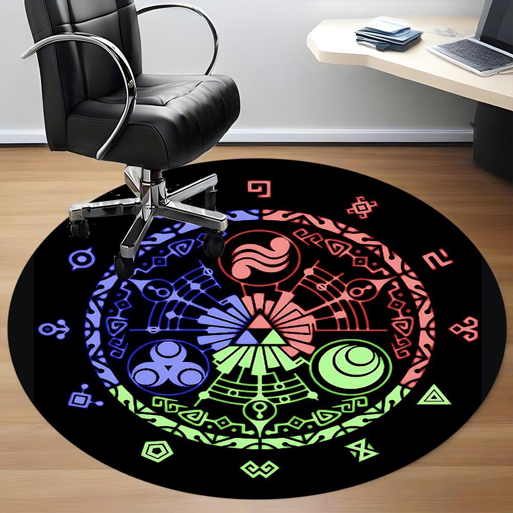 1pc Legend of Office Round Area Rug, Indoor Mat Suitable For Office, Under Office Chairs Bedroom Living Room Home Decor  a0908167