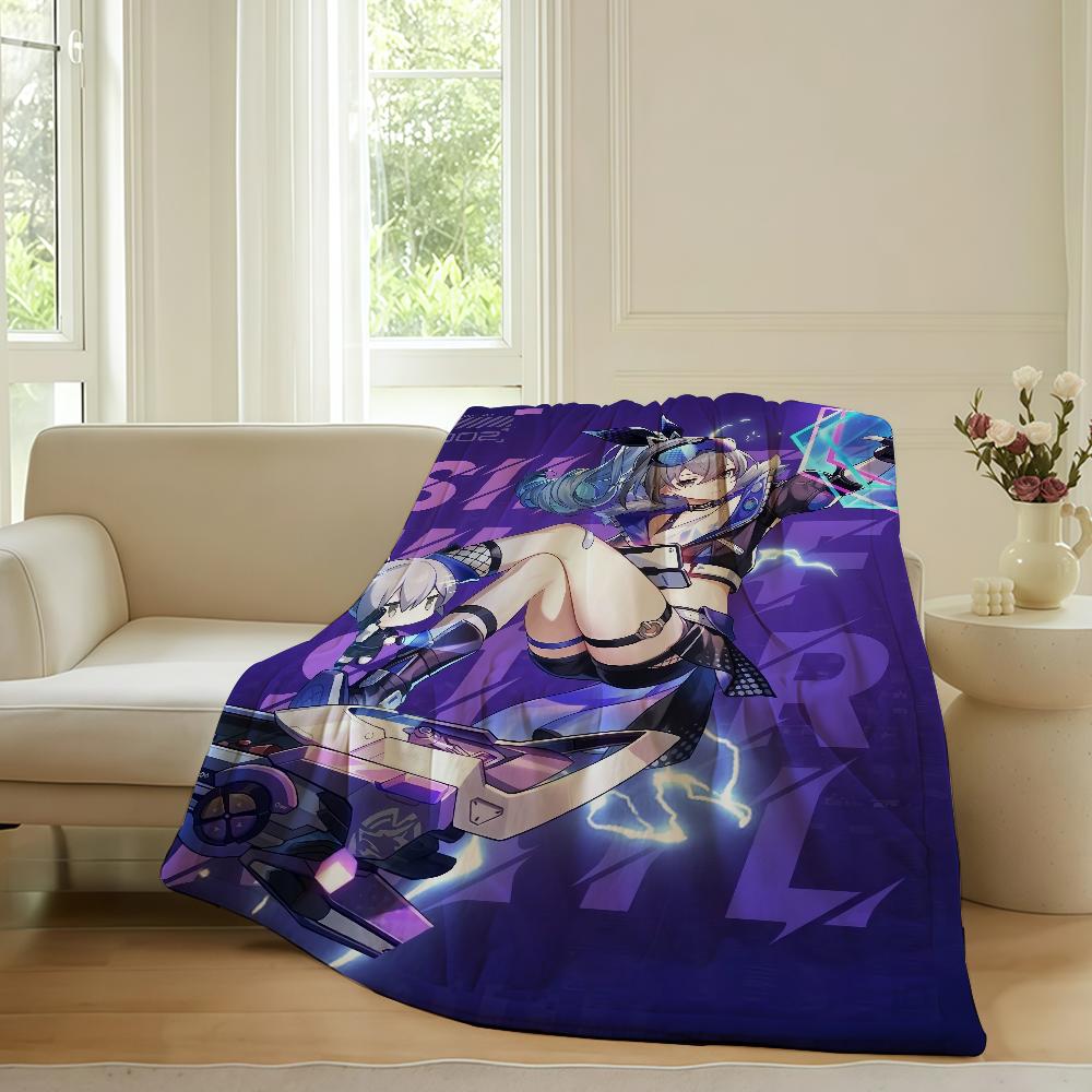 

Honkai Star Rail Silver Wolf Blanket Warm Soft Suitable For Bedroom Sofa Bed Living Room Office Travel Camping Gifts 130x150cm