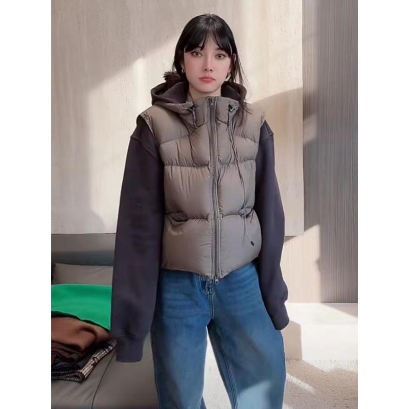 Women S Loose Hooded Sleeveless Winter Vest Casual Outerwear