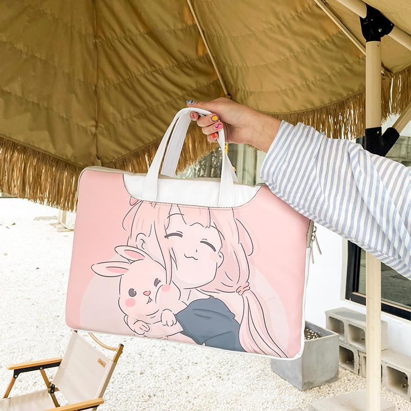 New laptop bag girls high-value cartoon cute liner bag inch college students large-capacity storage