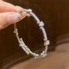 High-End Luxury Zircon Open Bangle: Exquisite Round Bracelet for a Stylish, Versatile Look