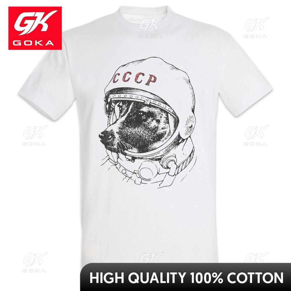 Space Dog Laika Graphic T Shirts Unisexs Clothing New in Tops Tees Cotton Women Printed Tshirt Y2K Clothes Anime Funny Tshirt S