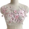 3D Flowers Beaded Lace Fabrics Applique Embroidery Sewing On Patches For Wedding/Evening Dress Clothing Patches Scrapbooking