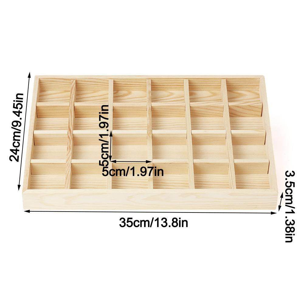 Wooden Jewelry Display Tray Multi-grid Stackable Card Box Jewelry Storage Box