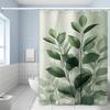 Botanischer Duschvorhang mit Blattdesign - Grün Polyester Badezimmerdekor mit Haken, Erhältlich in mehreren Größen, Nur Handwäsche