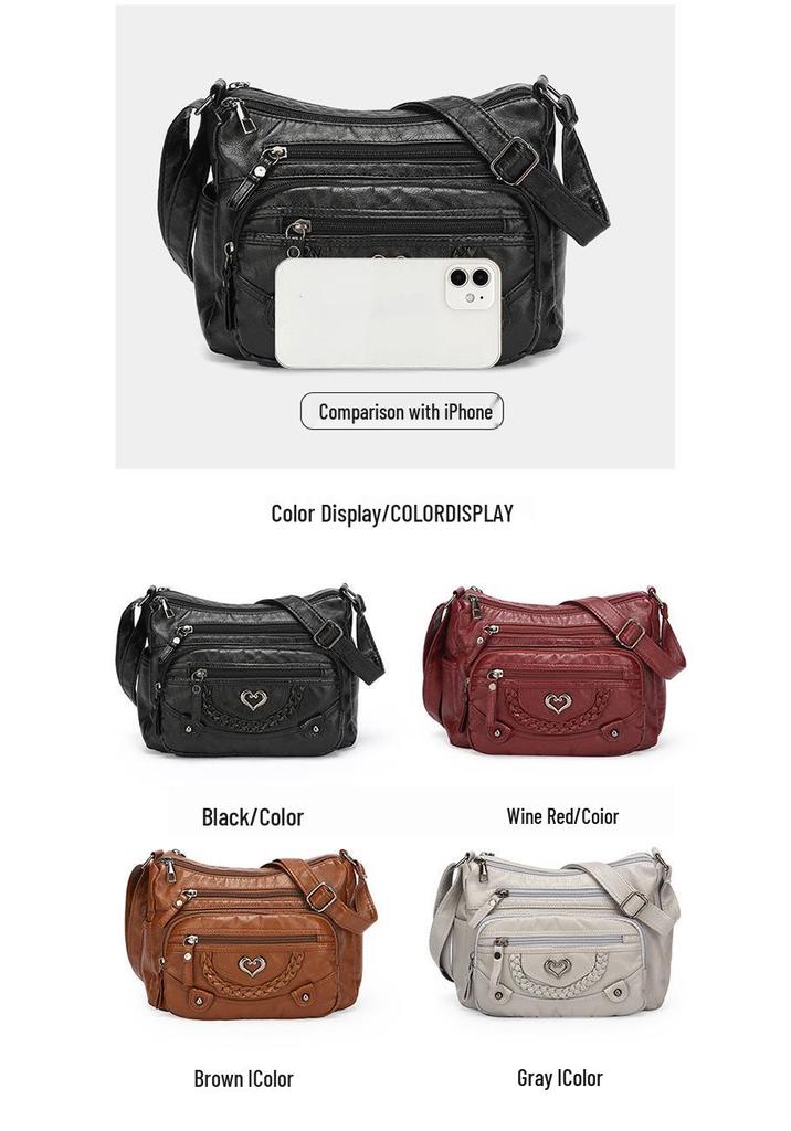 2025 Women's Crossbody Bag: Fashionable, Multi-Pocket, Large Capacity, Single Shoulder Bag for Middle-Aged Mothers