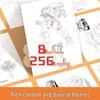 Primary Student's Line Drawing & Coloring Book: Cute Characters, Ancient Styles, Mecha, for Beginners