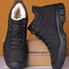 Men's Outdoor Snow Boots Lace-up Cotton Shoes Winter Mens Boots Plush Casual High-top Leather Shoes Male Sneakers New Bota