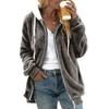 Giacca Calda con Cappuccio in Peluche per Donna Accogliente Casual Manica Lunga con Zip Cappotto