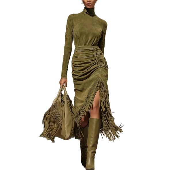 Women'S Fringed Elegant Temperament Dress Long Dress