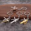 Creative Helicopter Keychain Metal Combat Aircraft Model Keyring Fashion Car Key Waist Buckle Pendant For Men Teens Pilot Gifts